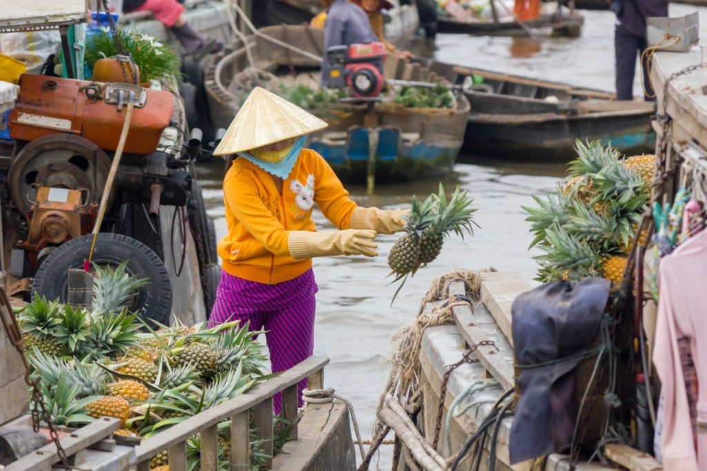 marchés flottants au delta du Mekong